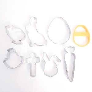 Easter Bunny, Spring Chick, Egg, Christian Cross Cookie Cutters Lot (Set of 8)